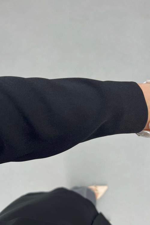 Sare Fashion Double Button Unlined Jacket Black