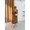 Sare Fashion Double Buttoned Trench Coat Brown