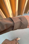 Sare Fashion Double Buttoned Trench Coat Brown