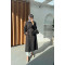 Sare Fashion Double Buttoned Trench Coat Black