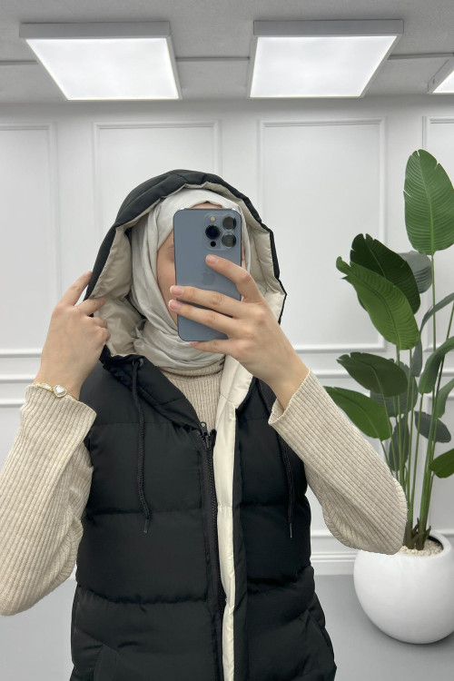 Double Sided Puffer Vest Black Double Sided Puffer Vest Black