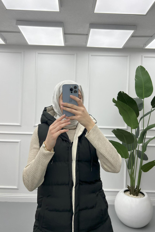 Double Sided Puffer Vest Black Double Sided Puffer Vest Black