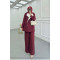 Sare Fashion Double Collar Striped Jacket Suit Claret Red