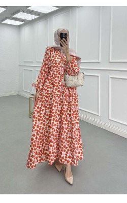 Sare Fashion Strawberry Pattern Mango Dress Red