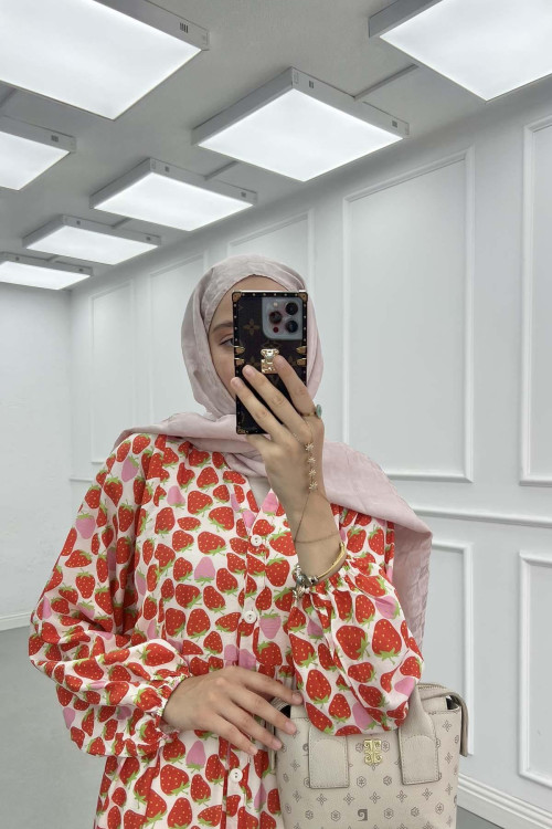 Sare Fashion Strawberry Pattern Mango Dress Red