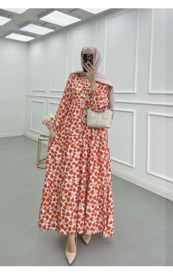 Sare Fashion Strawberry Pattern Mango Dress Red