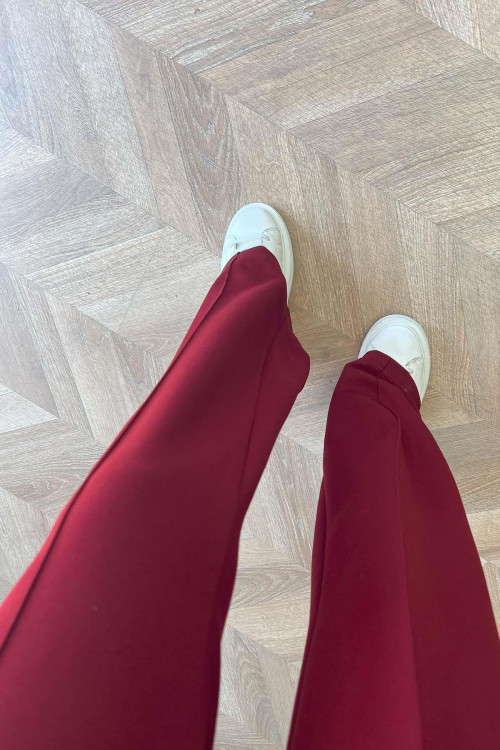 Sare Fashion Oysh Burgundy Striped Trousers