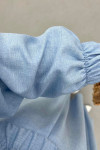 Sare Fashion Snap Jacket Skirt Suit Blue