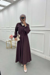 Sare Fashion Snap Jacket Skirt Set Plum