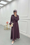 Sare Fashion Snap Jacket Skirt Set Plum