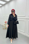 Sare Fashion Snap Jacket Skirt Suit Black