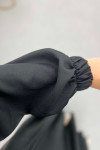 Sare Fashion Snap Jacket Skirt Suit Black