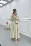 Sare Fashion Snap Jacket Skirt Set Soft Green
