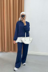 Oysh Suit Navy Blue with Snap Jacket