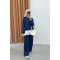 Oysh Suit Navy Blue with Snap Jacket