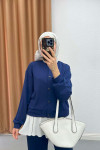 Oysh Suit Navy Blue with Snap Jacket