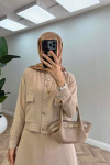Sare Fashion Snap Skirt Set Beige