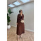 Sare Fashion Snap Skirt Set Brown