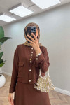 Sare Fashion Snap Skirt Set Brown