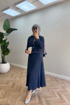 Sare Fashion Snap Skirt Set Navy Blue