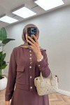 Sare Fashion Snap Skirt Set Purple
