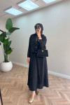 Sare Fashion Snap Skirt Set Black