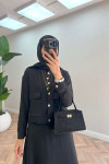 Sare Fashion Snap Skirt Set Black