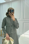 Snap Skirt Suit Khaki