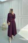 Snap-on Skirt Suit Plum