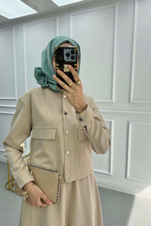 Snap Skirt Set Stone