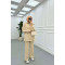 Sare Fashion Snap-On Hooded Set Beige