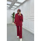 Sare Fashion Snap-On Hooded Suit Claret Red
