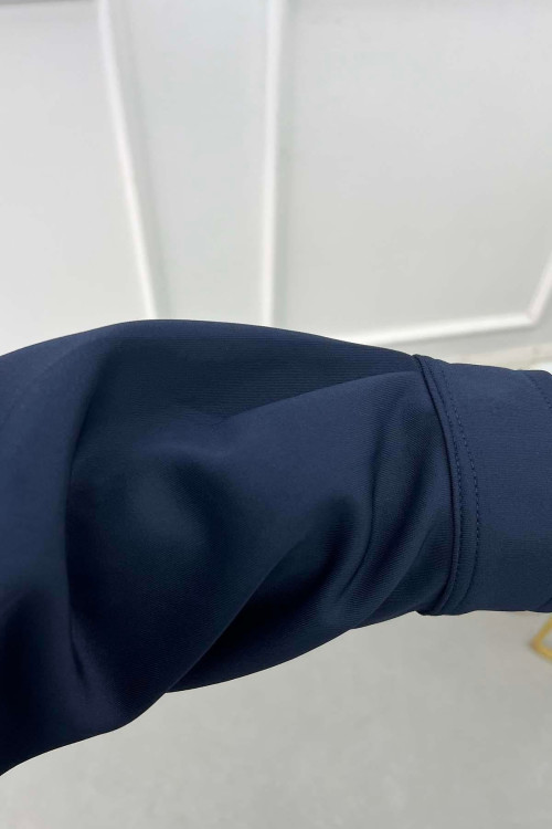 Sare Fashion Snap Scuba Suit Navy Blue