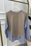 Stripe Detailed Tunic Beige