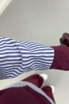Stripe Detailed Tunic Claret Red