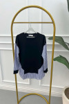 Striped Detailed Tunic Black