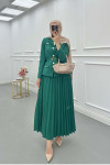Sare Fashion Striped Lined Jacket Set Benetton Green