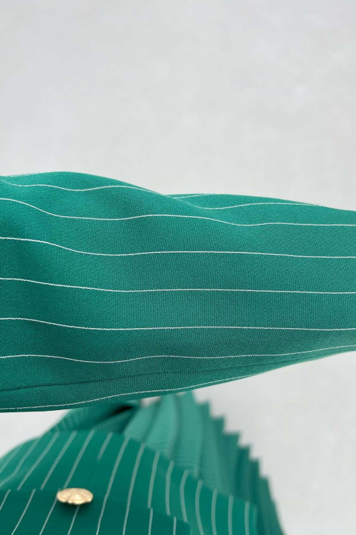 Sare Fashion Striped Lined Jacket Set Benetton Green