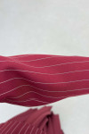 Sare Fashion Striped Lined Jacket Set Claret Red