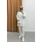 Striped Jacket Set White