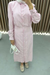 Striped Snap Dress Pink