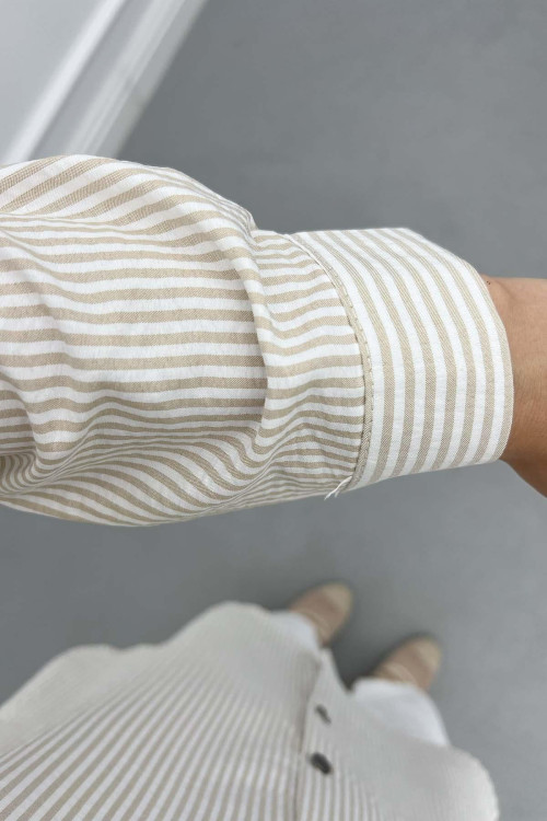 Striped Shirt Beige
