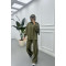 Sare Fashion Striped Shirt Pants Set Khaki