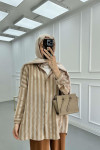 Sare Fashion Striped Shirt Mink