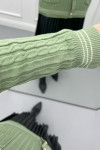 Striped Thin Knit Cardigan Aqua Green
