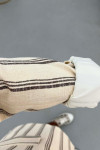 Sare Fashion Striped Linen Jacket Brown