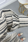 Sare Fashion Striped Linen Jacket Black