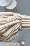 Sare Fashion Striped Linen Jacket Cinnamon