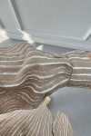 Striped Belted Tunic Beige