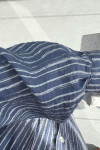 Striped Belted Tunic Navy Blue